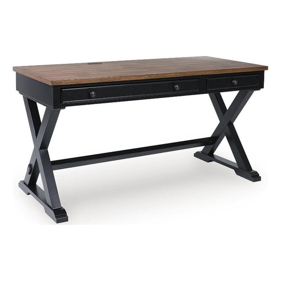 Bowery Hill Modern / Contemporary Wood Black 60" Home Office Desk