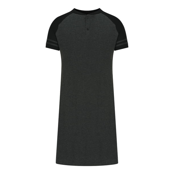 Jersey Elvqul para Hombre Casuales Elástica sin Estampado Manga Corta Gris Cuello Redondo