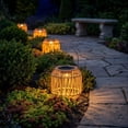 thumbnail image 6 of 2Pcs Solar Outdoor Rattan Lantern Hanging Light, Decorative Patio Garden Backyard Lamp with Woven Wicker Design, Weatherproof Hanging Lighting for Camping & Outdoor Night Ambiance, 5.9"x10", 6 of 6