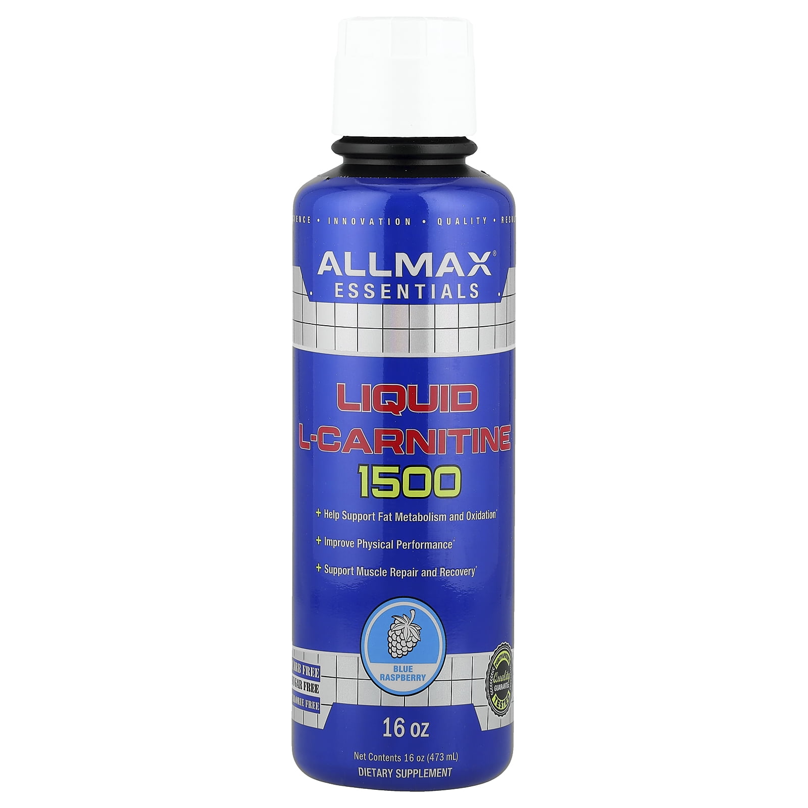 ALLMAX Liquid L-Carnitine 1500, Blue Raspberry, 16 oz (473 ml)