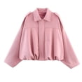 thumbnail image 2 of Setooff Jackets for Women, Women's Solid Oversized Bomber Jacket Casual Fall Long Sleeve jackets for women, 2 of 4