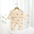 thumbnail image 2 of THDHVS Newborn Onesies Girl,Baby Clothes for Girls,Newborn Thin Cotton Long Sleeve Air-conditioned Crawling Jumpsuit Puppy Print Suit Zip Tie Pajamas White 3-6 Months, 2 of 3