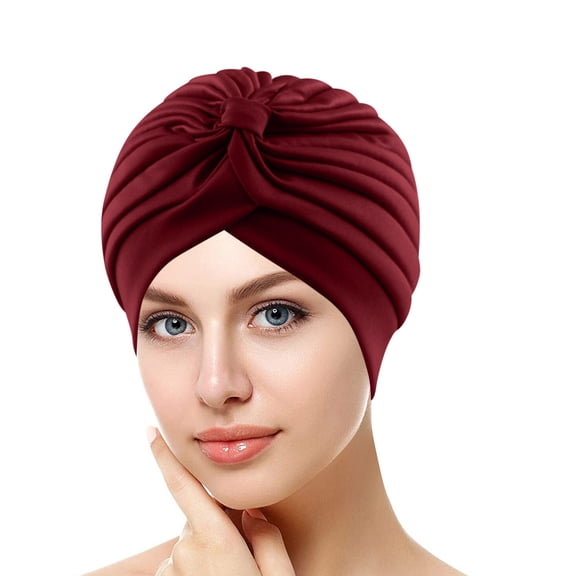 JIKNTTR Women Turbans And Head Wraps Women Turban Beanie Hats Head Wraps Comfort Turban Knot Pre-Tied Bonnet Beanie Cap For Women Soft Cozy Slouchy Cap