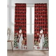 thumbnail image 2 of Winter Christmas Snowman Sheer Curtains 84 Inch Long 2 Panels, Elk Christmas Tree Balls Red Plaid Light Filtering Rod Pocket Semi Sheer Curtains, Sheer Voile Drapes for Living Room Bedroom, 52"x84", 2 of 5