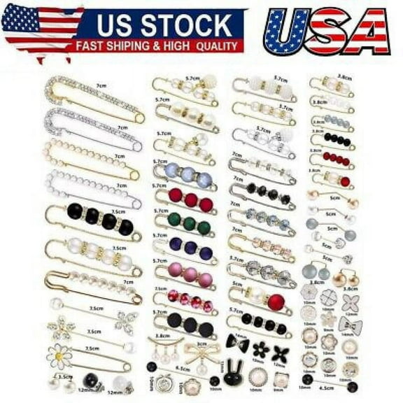 70Pcs Brooch Pins,Sweater Shawl Hat Clip Neckline Pins for Women Cover Up Button
