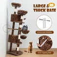 thumbnail image 4 of Merrland 73" Large Cat Tree Tower for Indoor Cats, Fan-Shaped Base Multi-Level Cat Condo with Top Perches, Cat Baskets & Sisal Scratching Posts, Leopard Print, 4 of 6