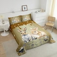 thumbnail image 4 of Rabbit Comforter Set Brown Sequin Fluid Art King Bedding Set,Crystal Diamond Down Comforter Cute Animals Quilt Set,Lovely Pet Kawaii Room Decor, 4 of 7