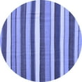 thumbnail image 1 of Ahgly Company Indoor Round Abstract Blue Contemporary Area Rugs, 5' Round, 1 of 4