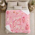 thumbnail image 5 of Wrapped Joy Holiday Pink Glitter Text Presents Cupcake, Festive Holiday Scene, Warm Flannel Blanket for Living Room and Reading Nook, Art Lovers Friendship Gift, Festive Home Decor, 5 of 9
