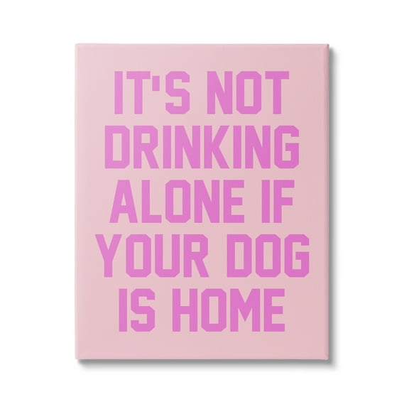 Stupell Industries Not Drinking Alone Humor Inspirational Painting Gallery Wrapped Canvas Art Print Wall Art, 16 x 20