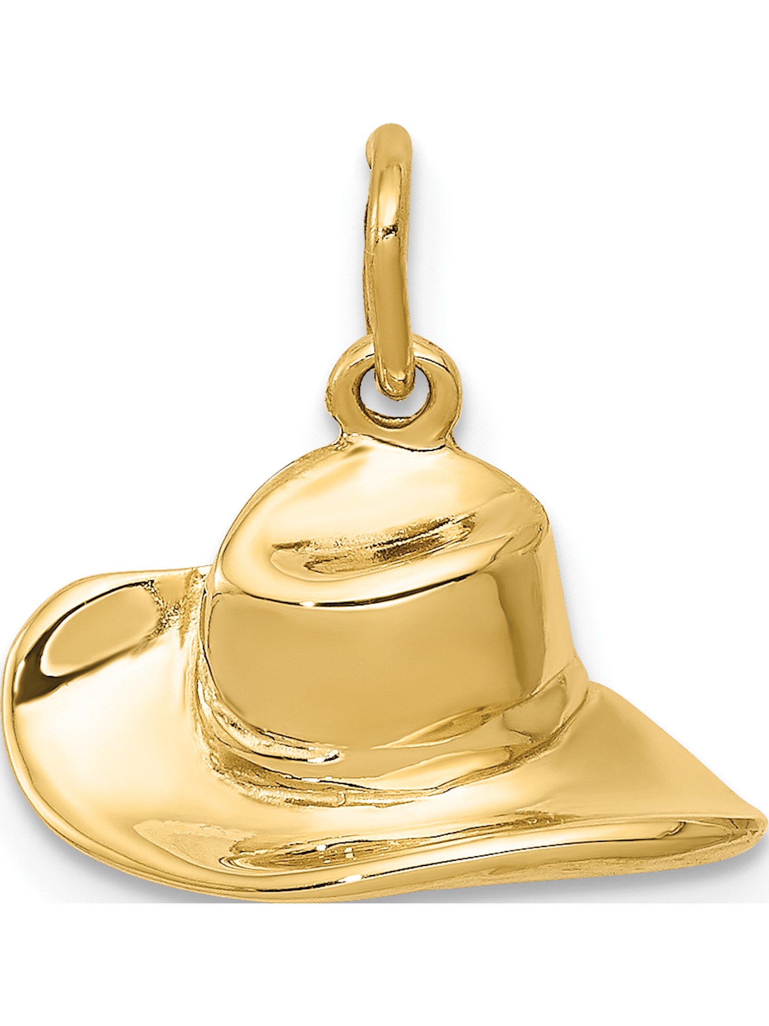 14k Yellow Gold Cowboy Hat (15.5x14.5mm 