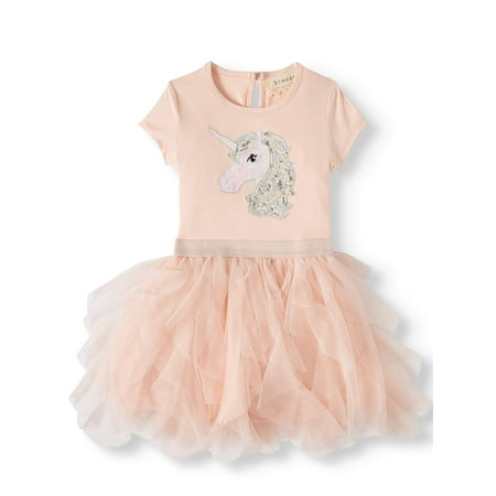 Btween Short Sleeve Ruffle Tutu Dress (Toddler