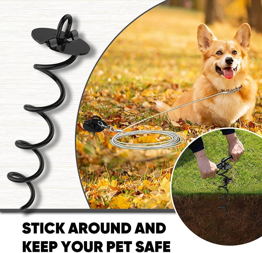 Euromax USA 1-Pc Spiral Stakes for Trampoline, Canopies,car Ports,etc With Tie Down Straps