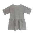 thumbnail image 5 of Spazoro Little and Big Girls Dresses, Round Neck Solid Color with Pockets Short Sleeve Casual Dresses for Girls Gray Size 4-5 T, 5 of 7