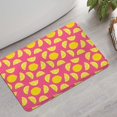 thumbnail image 2 of Yellow Lemon Fruit Slices Pink Pattern Bathroom Rugs Mat,Non Slip Microfiber Bathroom Rug,Rubber Backing,Soft Bathroom Mats for Bathroom Floor,Tub and Shower,17x27in(43x68cm), 2 of 5