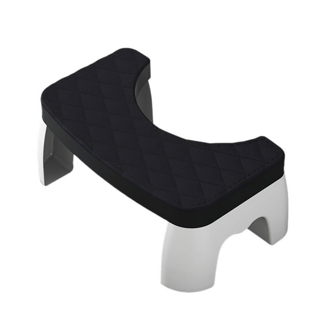 Black Soft Toilet Stool With Non-Slip Surface Foldable Bathroom Step Stool For Home Use Padded Footrest Portable Abs Material Black