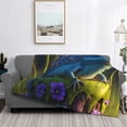 thumbnail image 2 of Yiaed Cute Blue Frog Print Blanket Throw Blanket Soft Cozy Flannel Blanket for Home Bed Sofa Couch Chair-40"x30", 2 of 6
