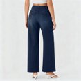 thumbnail image 5 of Women's Fashionable Versatile Asymmetric Low Rise Loose Fit Casual Jeans Comfort Stretch for Casual Outings and Holiday Season,Dark Blue,3XL, 5 of 7