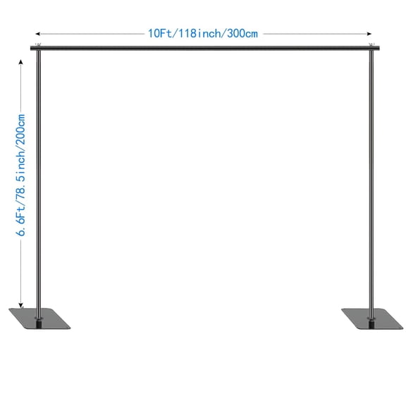 10x6.5ft Adjustable Backdrop Stand - Heavy Duty Metal Background Support System for Photo Studio, Weddings, Parties and Events