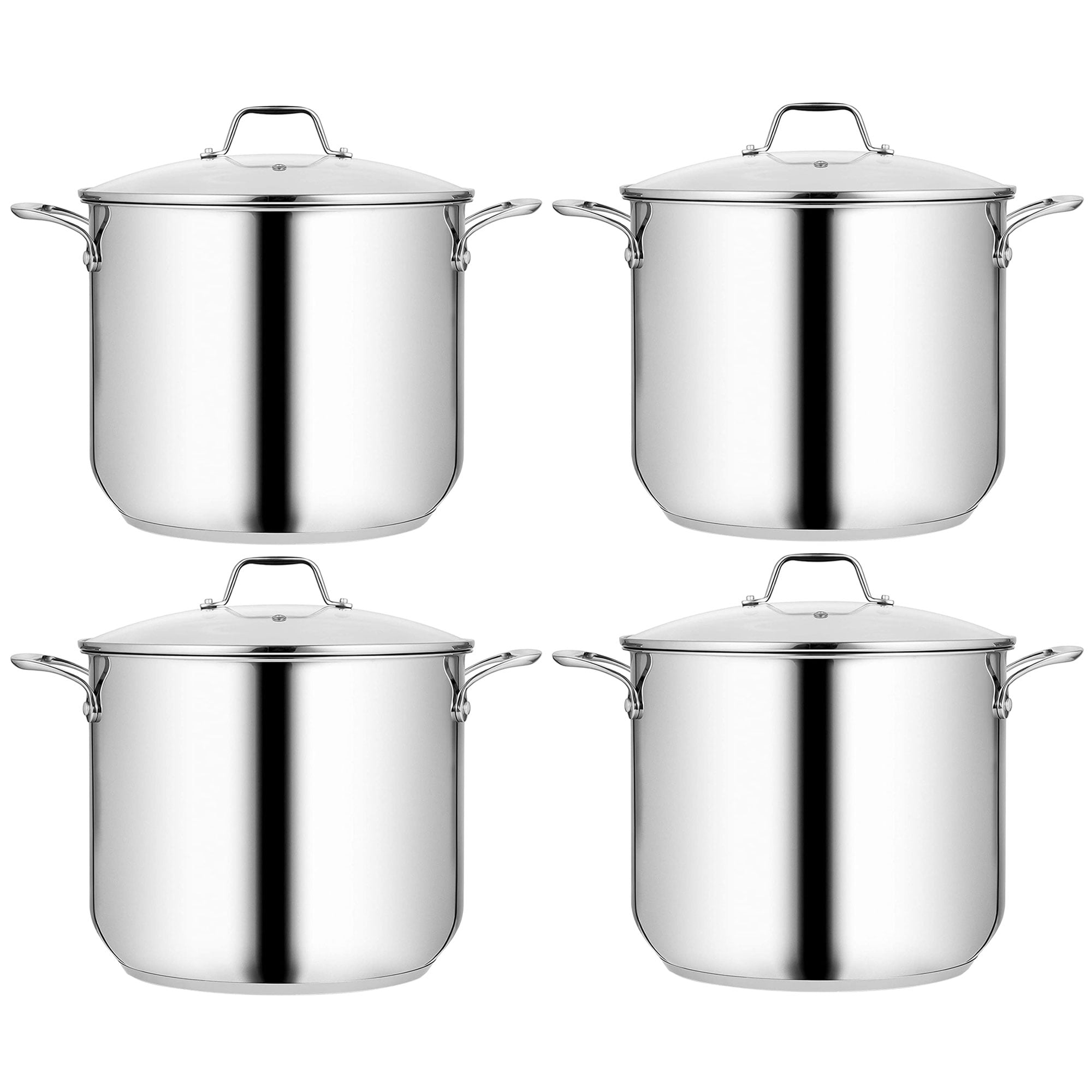 NutriChef 12 Quart Stainless Steel Soup Stock Pot w/ Handles & Lid (4
