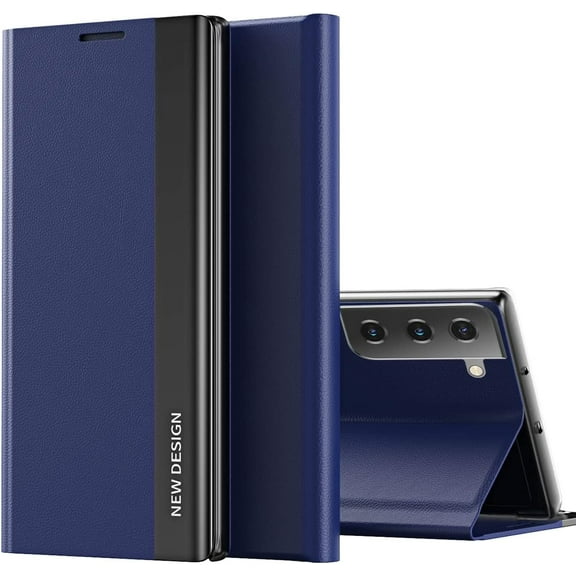 Case for Samsung Galaxy S21 Plus (Not fit S21) Premium PU Leather Cover [Shockproof TPU Interior Case] Stand Flip Phone Case for Samsung Galaxy S21 Plus 5G CX Deep Blue