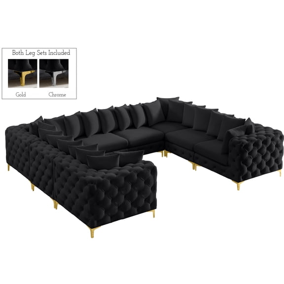 Meridian Furniture Tremblay Black Velvet Modular Sectional