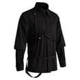 thumbnail image 3 of Oplxuo Men's Gothic Punk Long Sleeve Button Down Shirts Stylish Streetwear, 3 of 6