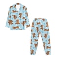 thumbnail image 4 of DISNIMO Dachshund Paw Printed Womens Pajama Sets Long Sleeve Sleepwear Nightwear Pjs with Long Pants Casual V Neck Ladies Lounge Sets, 4 of 7