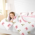 thumbnail image 4 of Homewish Girl Personalized Gifts Full Size Comforter Sets,Pink Latter D Bedding Comforter Set,Kawaii Bowtie Flower Bedding Sets For Kids Teens,Lightweight Room Decoration Reversible,3pcs, 4 of 8