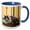 Blue/White, variant on 3drose, Mexico, San Miguel De Allende. Cat on Steps - Sa13 Jeg0464 - Julie Eggers, 11oz Two-tone Black Mug
