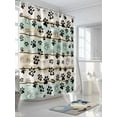 thumbnail image 3 of Dog Paw Shower Curtain, Farmhouse Wood Grain Vintage Green Brown Board Waterproof Shower Curtain Set with 12 Hooks Lightweight Washable Fabric Shower Curtains for Bathroom 48x72 Inches, 3 of 6