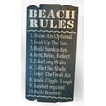thumbnail image 1 of 24 Inch "Beach Rules" Faux Wood Decorative Wall Sign, Light Grey, 1 of 1