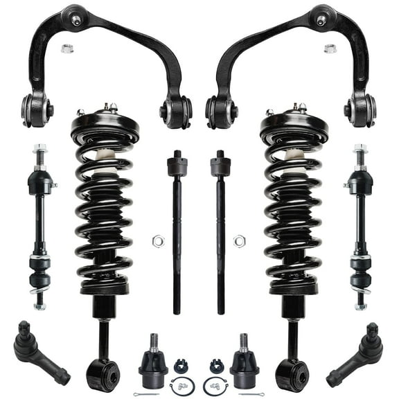 Detroit Axle - 4WD Front 12pc End Suspension Kit for 2005-2008 Ford F-150 Lincoln Mark LT, Struts Sway Bars Upper Control Arms Tie Rods Lower Ball Joints 2006 2007 Replacement