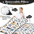 thumbnail image 3 of Multicolor Cat and Yarn White Pattern Teens Toddler Nap Mat with Pillow, Sleeping Mat Bag for Preschool Daycare 50"x20", 3 of 6