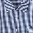thumbnail image 5 of ZCFZJW Mens Short Sleeve Button Down Shirts Casual Slim Fit Basic Striped Plaid Shirts Dress Work Business T-Shirts for Men Navy#02 M, 5 of 7