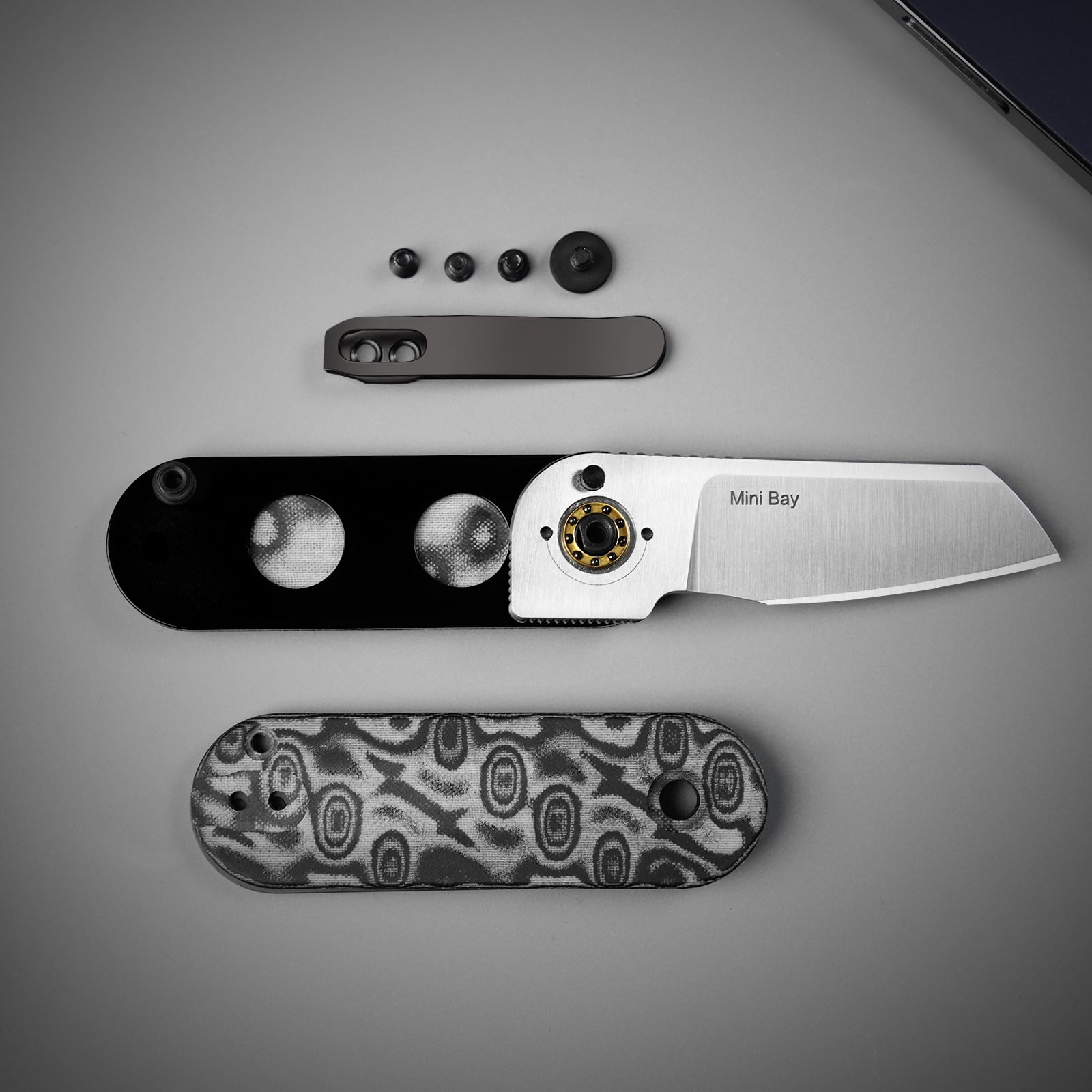 Kizer Mini Bay EDC Folding Pocket Knife 14C28N Blade Vortex Pattern Micarta Handle V2583A6