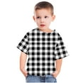 thumbnail image 5 of GERsome Girls Striped Tee Color Block T-Shirt Unisex Kids Plaid Crewneck Short Sleeve Pullover Tops 3-14 Years 1 Pack, 5 of 5