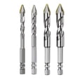 thumbnail image 2 of Drill Bit,Crooked Drill 6.35mm Concrete Wood Set 6mm/8mm/10mm/12mm Drill Bit Brick Wall Head Drill 4pcs Set Ceramic Brick Set Ceramic, 2 of 6