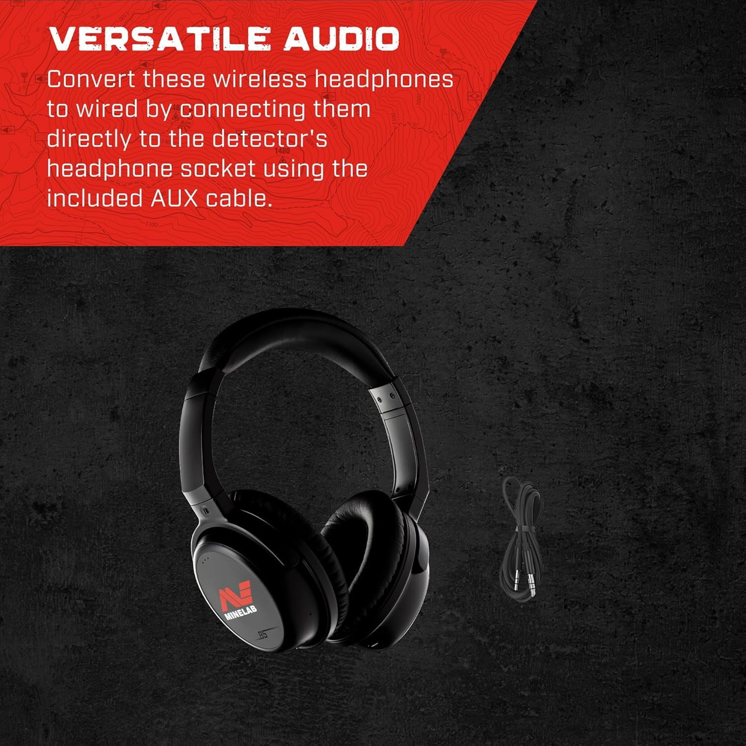 Minelab True Wireless Bluetooth On-Ear Headphone, Black