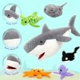 thumbnail image 4 of MaoGoLan Giant Stuffed Animal 23" White Shark with 5 Little Sea Creatures Plush Toy, 4 of 11