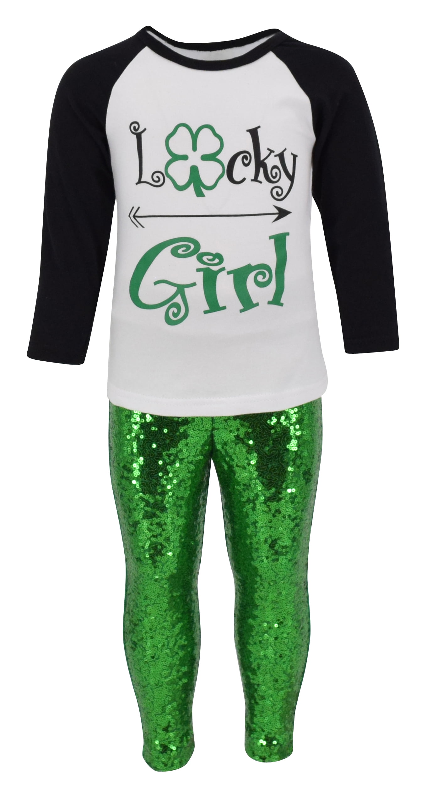 Unique Baby Girls 2 Piece Lucky Girl St Patricks Day Leggings Outfit