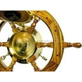 thumbnail image 2 of Nagina International Nautical Porthole Clock Ship Wheel | Roman Numerals (16 Inches), 2 of 5