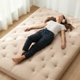 thumbnail image 3 of Zonli Japanese Floor Futon Mattress, 2.5" Cotton Folding Tatami Pad, Full 75"x54", Khaki, 3 of 10