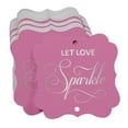 thumbnail image 3 of Inkdotpot Real Silver Foil Bracket Shape Paper Hang Tags Let Love Sparkle Wedding Favor Tags Pack Of 50, 3 of 6