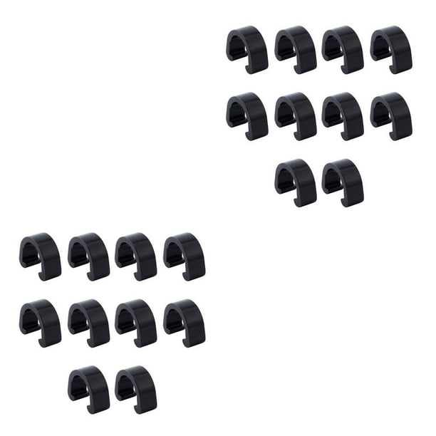 Eigraketly 10 piezas Cable de bicicleta C Clips Fijar accesorio Fijador para bicicletas Púrpura Negro 2piezas