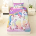 thumbnail image 3 of Erosebridal Kawaii Unicorn Kids Twin Sheet Sets,Dreamy Princess Style Bedding For Girls 3 Pieces, 3 of 6