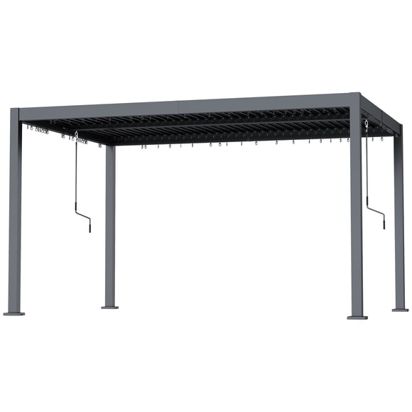 CoSoTower 10' x 12' Louvered Pergola with Adjustable Metal Roof and Aluminum Frame, Outdoor Hardtop Gazebo with Drainage System