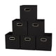 thumbnail image 1 of Household Essentials 80-1 Contenedores de almacenamiento de tela plegables | Juego de 6 cubos Cubby con asas | Negro, 1 of 5