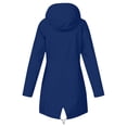 thumbnail image 2 of ShomPort Waterproof Jacket for Womens Outdoor Drawstring Full Zip up Hooded Stripe Lined Flap Pockets Raincoat, 2 of 6
