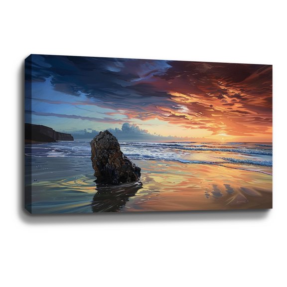 Ocean Wall Art Beach Wall Art Ocean Rock Canvas art Framed wall art Painting For Livingroom Decor Office Bedroom Decoration